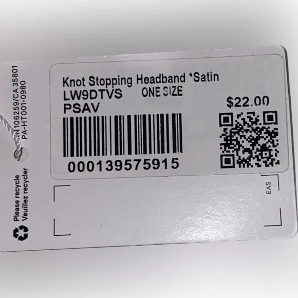 Lululemon Black Knot Stopping Headbands Satin - Picture 2 of 2